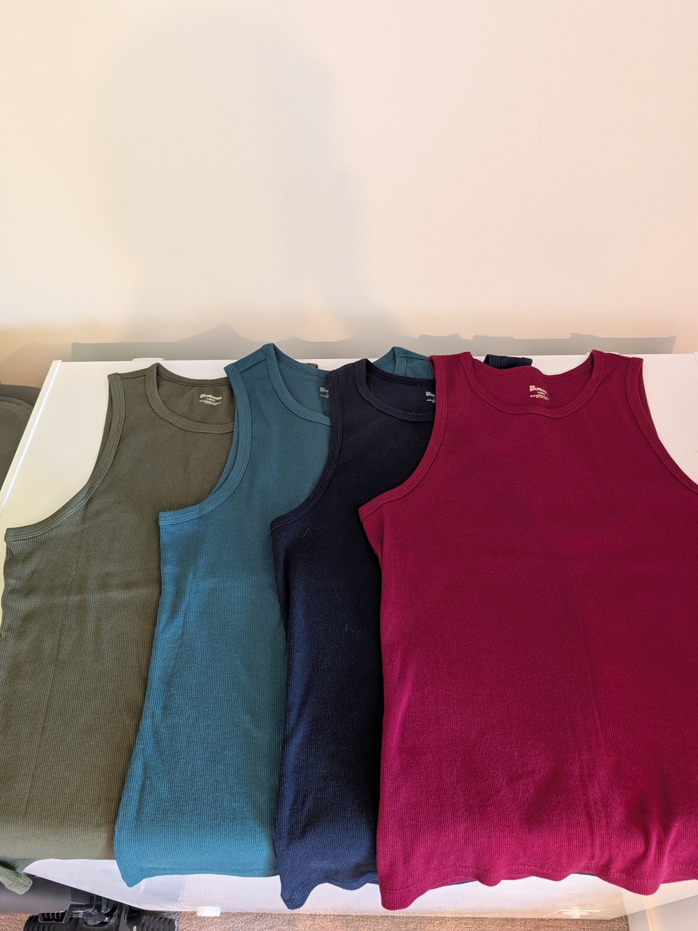 Classic Ribbed Tank Top - Burgundy, Navy, Teal, Olive